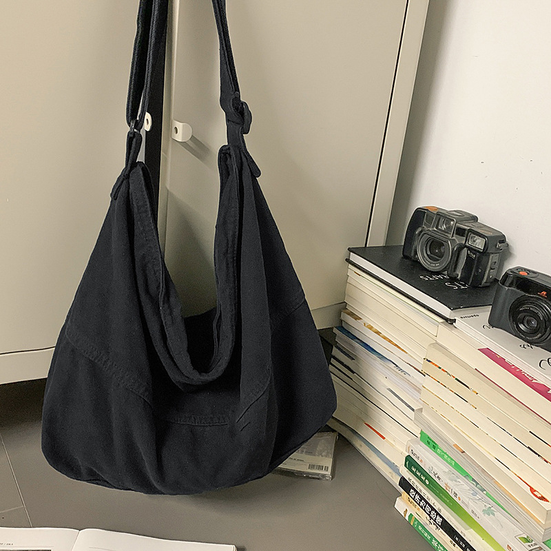Platnena crossbody torba preko ramena, gradski jednostavan dizajn s retro ležernim stilom za studente