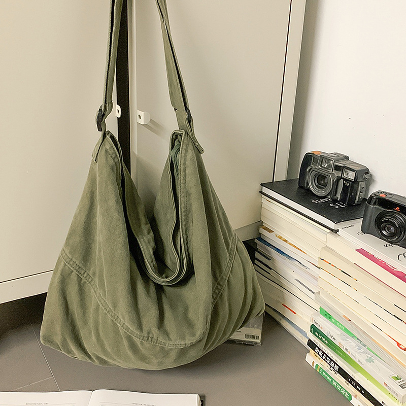 Platnena crossbody torba preko ramena, gradski jednostavan dizajn s retro ležernim stilom za studente