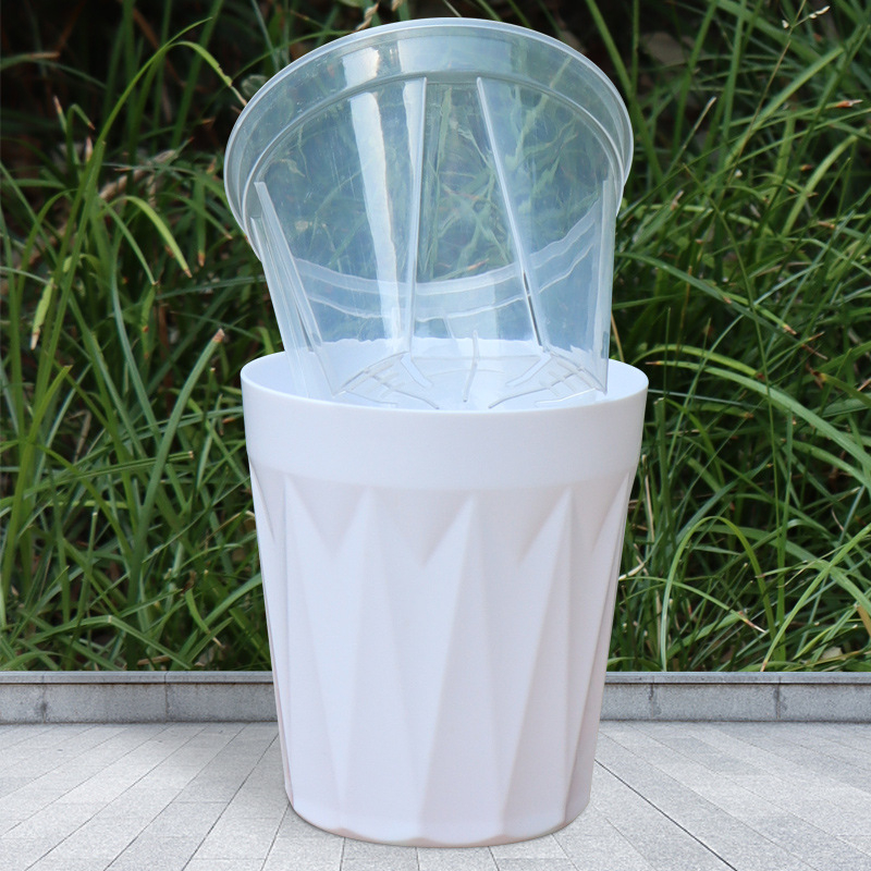 Set de ghivece plastice hidroponice — auto-udare, controlul rădăcinilor, design simplu pentru uz casnic, set Qingshan