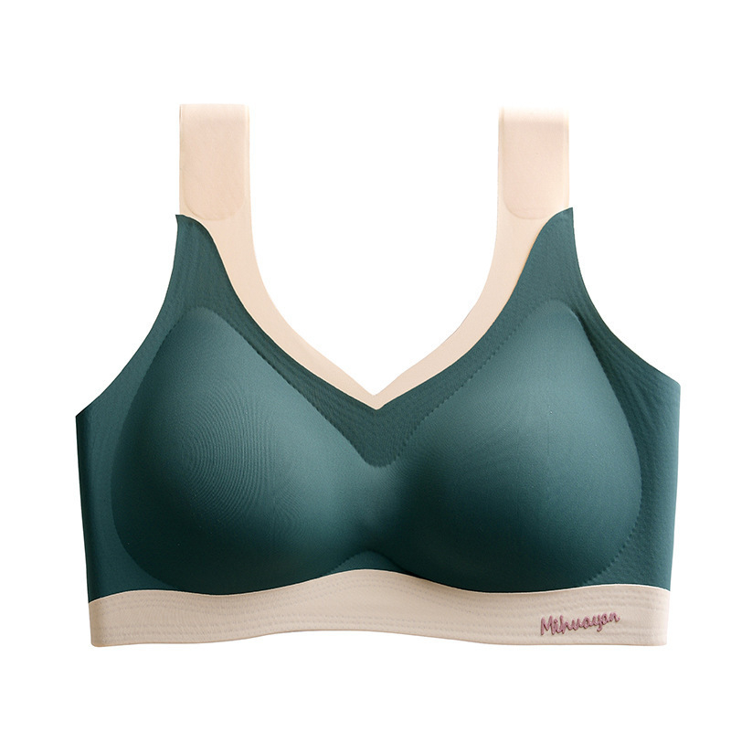 Ženski latex push-up sportski top, bežični, bez šavova, oblikuje leđa, potpuno pokriven košarica, najlon-spandeks