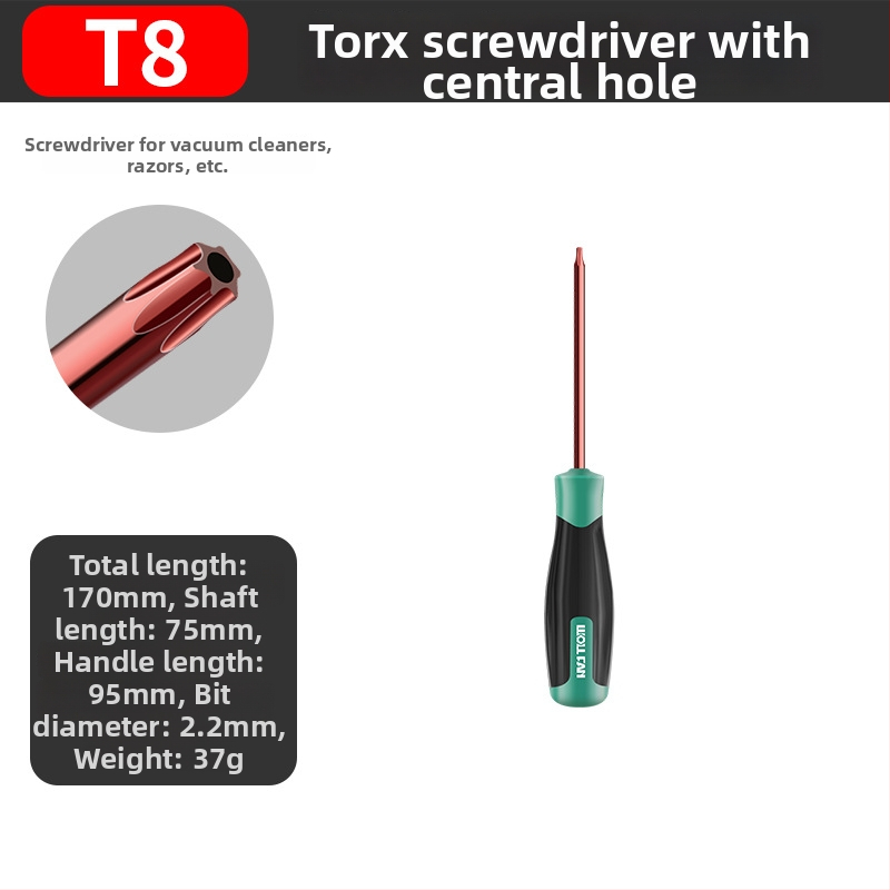 Set șurubelnițe Allen și Torx cu bit hex intern – T10, T15, T20, T25, T30
