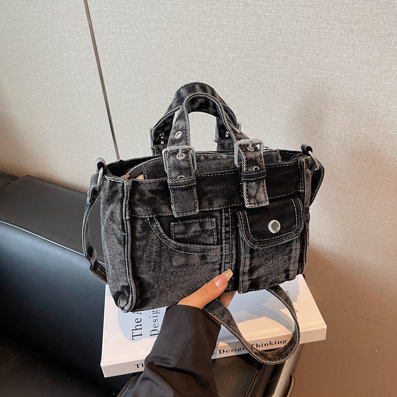 Denim torba velike kapacitete, retro tote stil, ženska crossbody torba