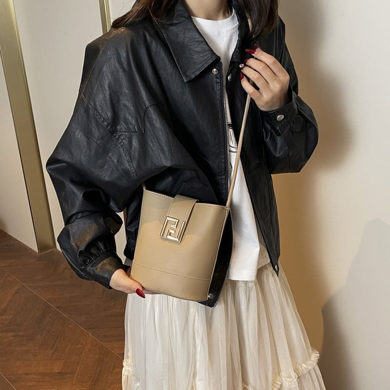 Ženska luksuzna bucket torba, nova sezona, retro minimalistički crossbody