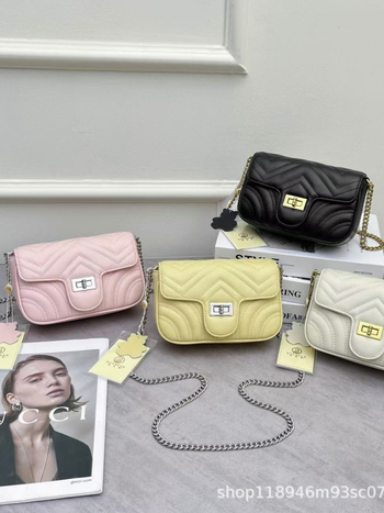 Kožna crossbody torbica s teksturom, gradski jednostavan stil, mali kvadratni oblik, svakodnevna upotreba