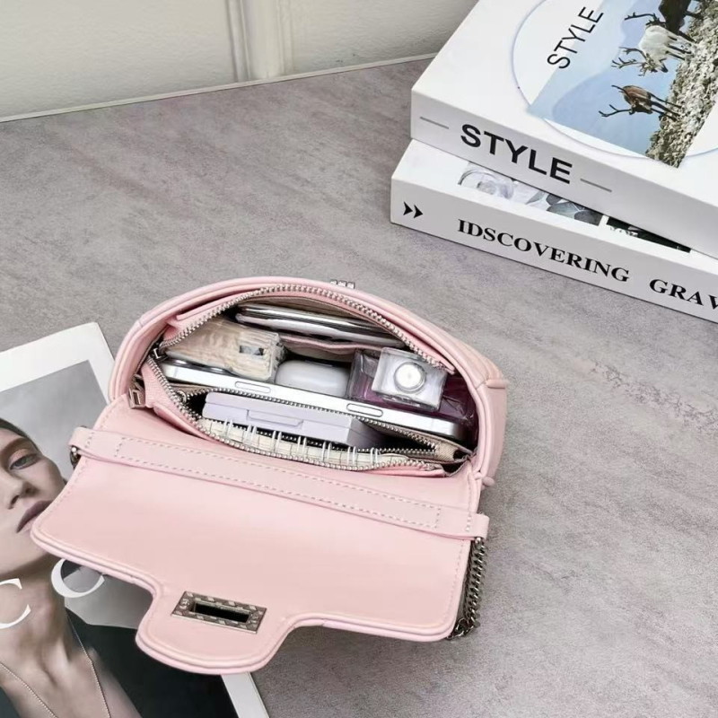 Kožna crossbody torbica s teksturom, gradski jednostavan stil, mali kvadratni oblik, svakodnevna upotreba