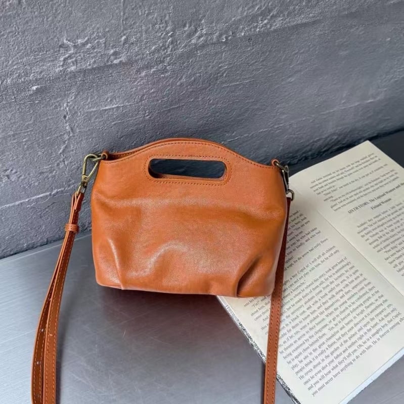 Ženska mala kvadratna crossbody torbica od prave kože s biljnim taninomom, 2025 novi retro stil