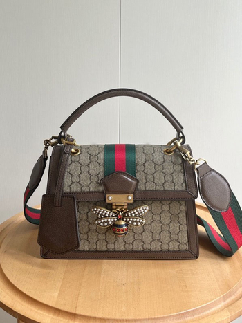 G Brand ženska torbica s monogramom i motivom pčele, od prave kože, mala kvadratna torbica za crossbody