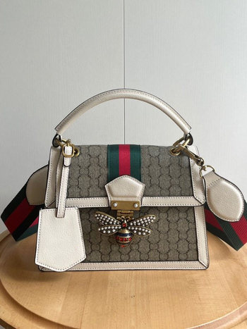 G Brand ženska torbica s monogramom i motivom pčele, od prave kože, mala kvadratna torbica za crossbody