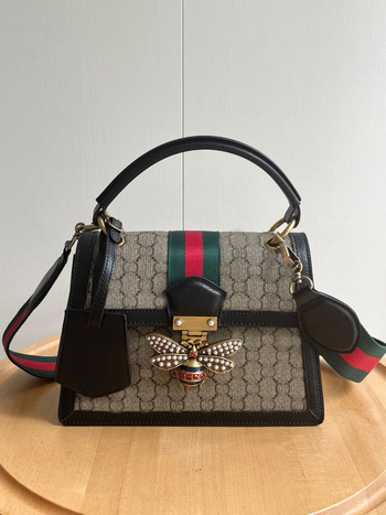 G Brand ženska torbica s monogramom i motivom pčele, od prave kože, mala kvadratna torbica za crossbody