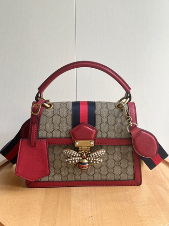 G Brand ženska torbica s monogramom i motivom pčele, od prave kože, mala kvadratna torbica za crossbody