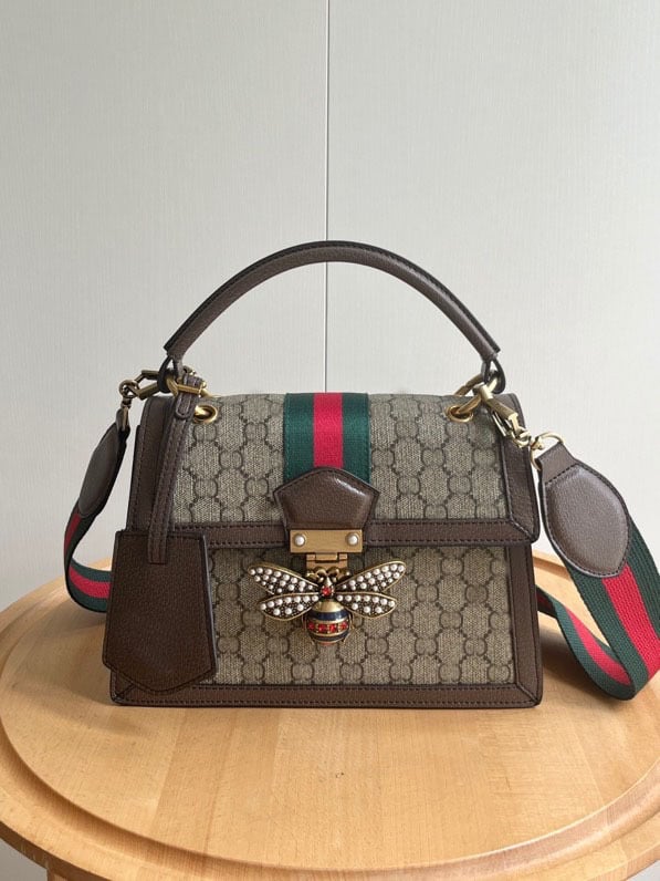 G Brand ženska torbica s monogramom i motivom pčele, od prave kože, mala kvadratna torbica za crossbody
