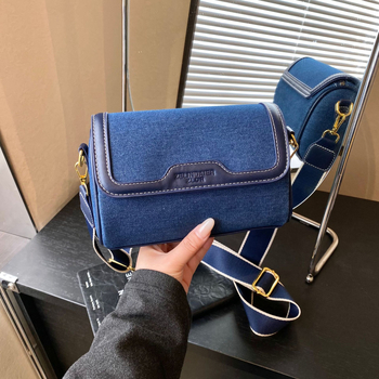 Korejskog stila džins torba cilindričnog oblika sa širokim remenom – retro minimalistička torba preko ramena