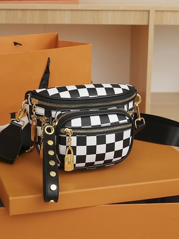 Ženska PU torbica za crossbody s trakicom, srednje veličine, jednostavan retro stil, više pretinaca sa zatvaračem
