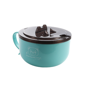 Castron din oțel inoxidabil pentru noodles instant, capac mare, cutie de prânz portabilă pentru acasă, cămine studențești și birou, imprimare logo disponibilă
