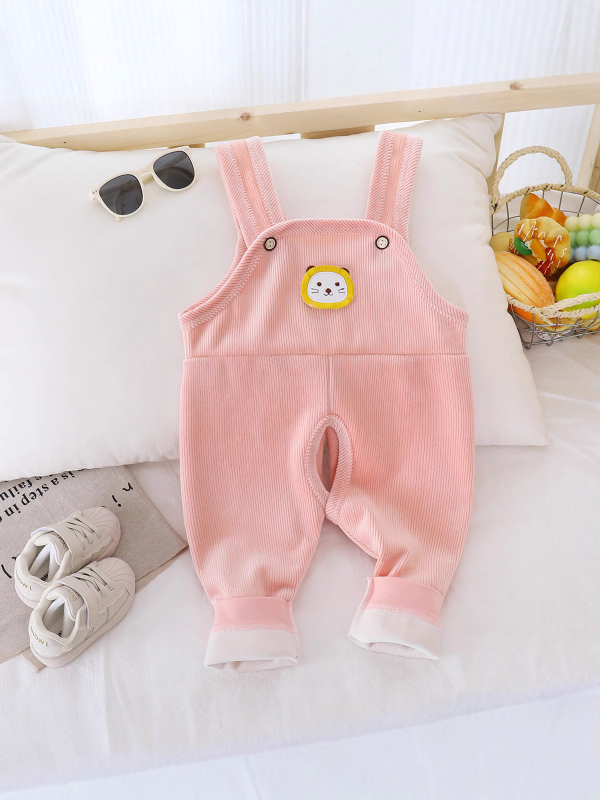 Baba téli overál fleece-béléssel, meleg és vastag, kantáros kivitel, nyitott ágyékkal a pelus cseréjéhez, 0–12 hónap