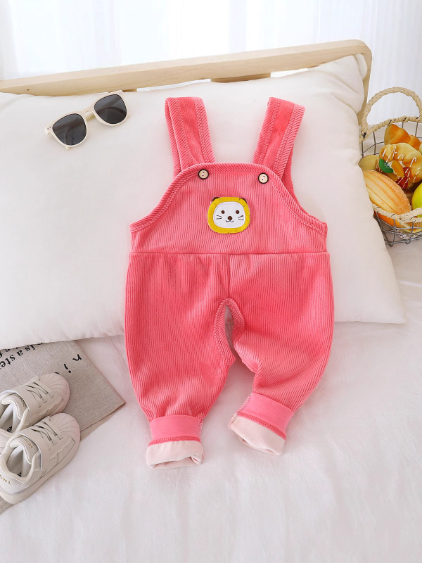 Baba téli overál fleece-béléssel, meleg és vastag, kantáros kivitel, nyitott ágyékkal a pelus cseréjéhez, 0–12 hónap