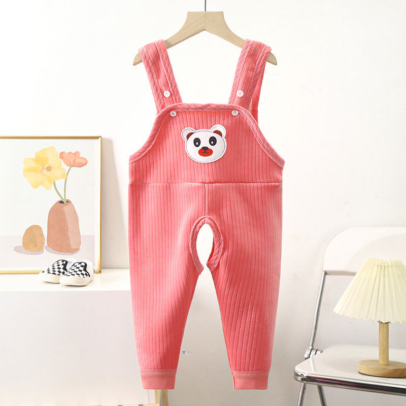 Baba téli overál fleece-béléssel, meleg és vastag, kantáros kivitel, nyitott ágyékkal a pelus cseréjéhez, 0–12 hónap