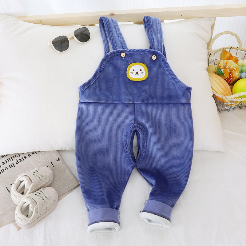 Baba téli overál fleece-béléssel, meleg és vastag, kantáros kivitel, nyitott ágyékkal a pelus cseréjéhez, 0–12 hónap