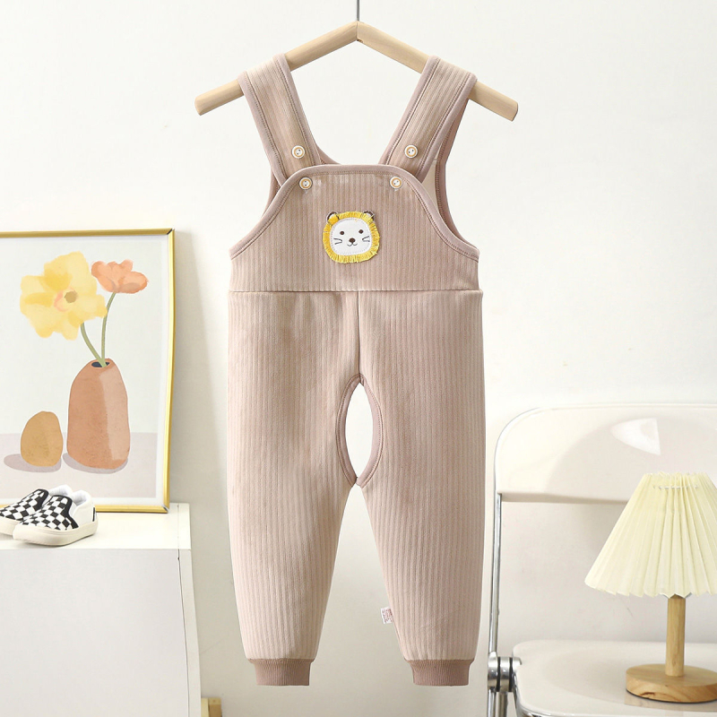 Baba téli overál fleece-béléssel, meleg és vastag, kantáros kivitel, nyitott ágyékkal a pelus cseréjéhez, 0–12 hónap