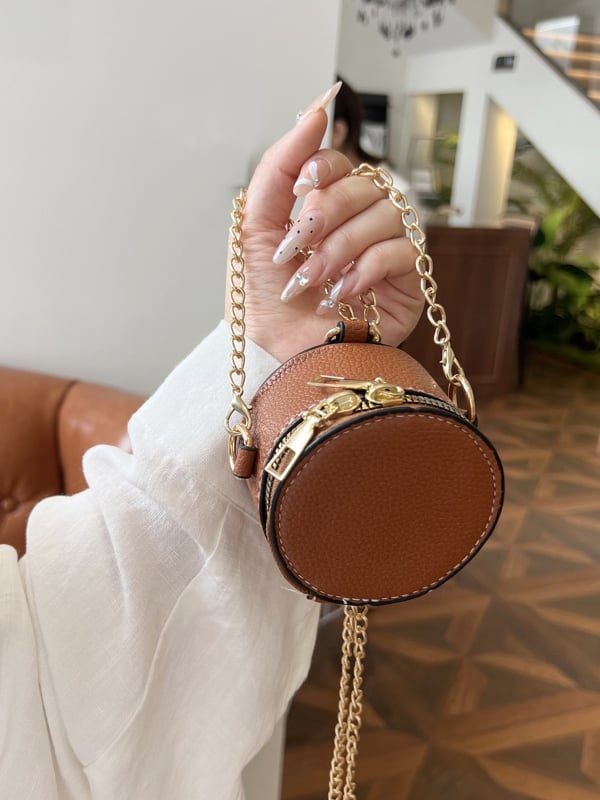 Nova mini okrugla torbica za ruž sa lancem — retro mini crossbody torba za žene, dnevni novčanik
