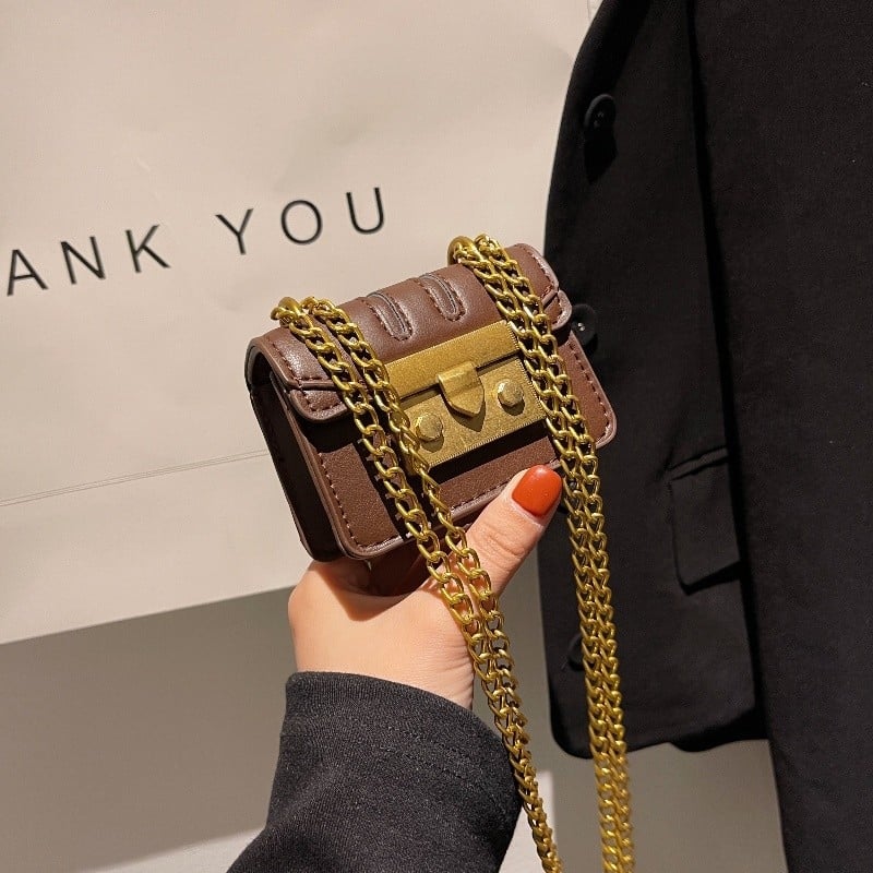 PU kožna mini kvadratna crossbody torbica, jedinstven dizajn