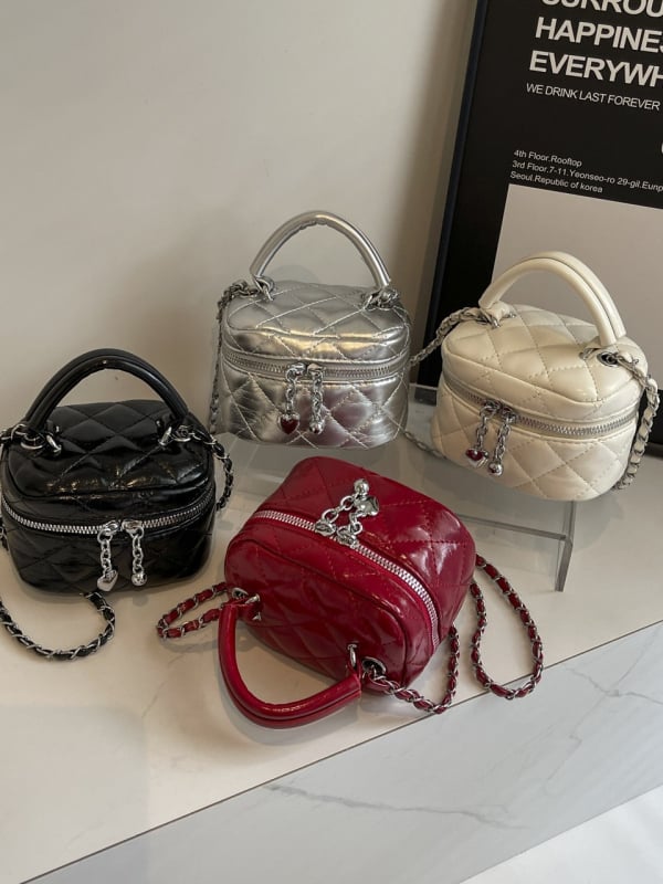 Ženska torbica za ruž, mini kvadratna torbica s lančanim kaišem, crossbody