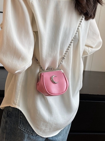 Mini torbica s lančićem u obliku mjeseca, crossbody sa klipsom, korejski niš stil, torbica za ruž
