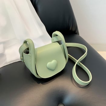 Ženska mini torbica u obliku srca, crossbody preko ramena, PU koža, stil sedla, proljeće 2024