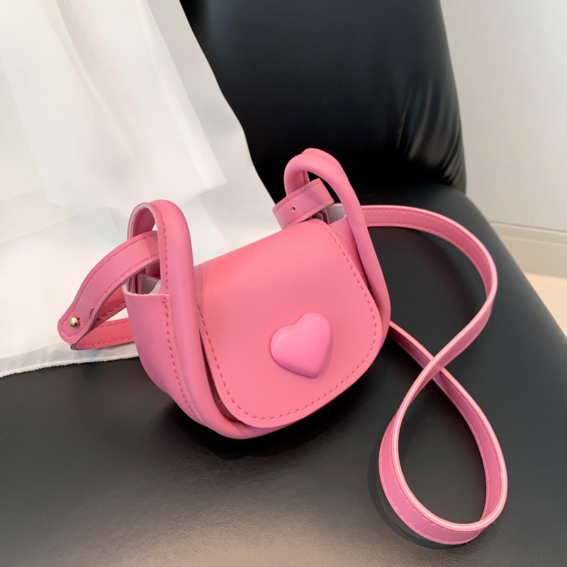 Ženska mini torbica u obliku srca, crossbody preko ramena, PU koža, stil sedla, proljeće 2024