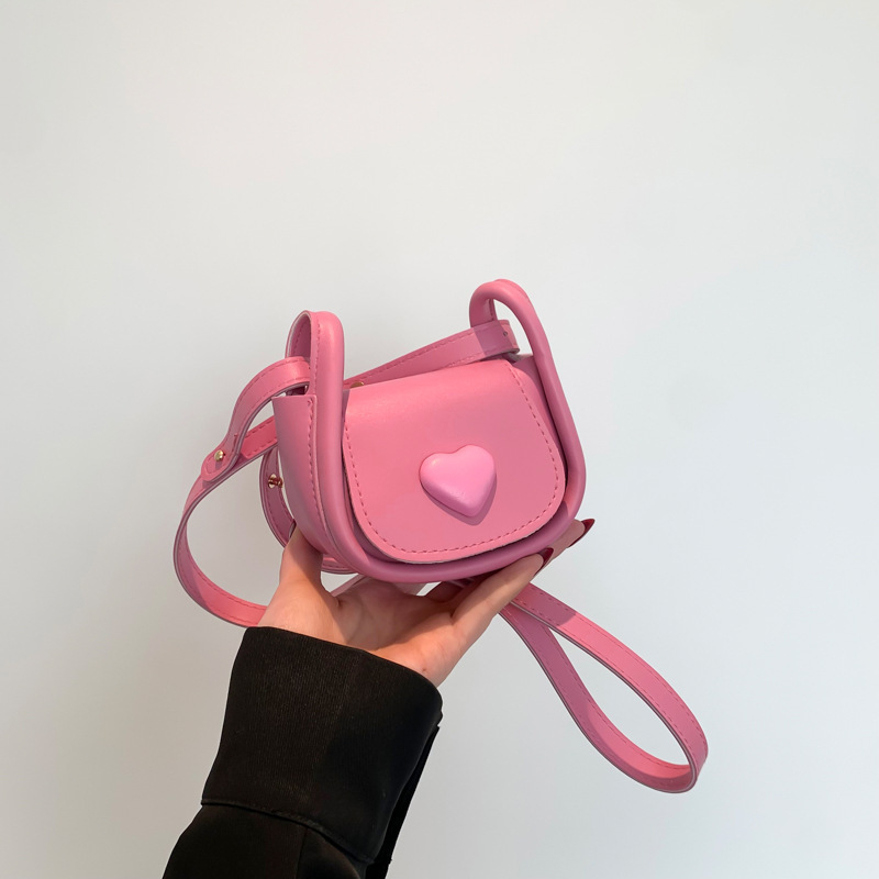 Ženska mini torbica u obliku srca, crossbody preko ramena, PU koža, stil sedla, proljeće 2024