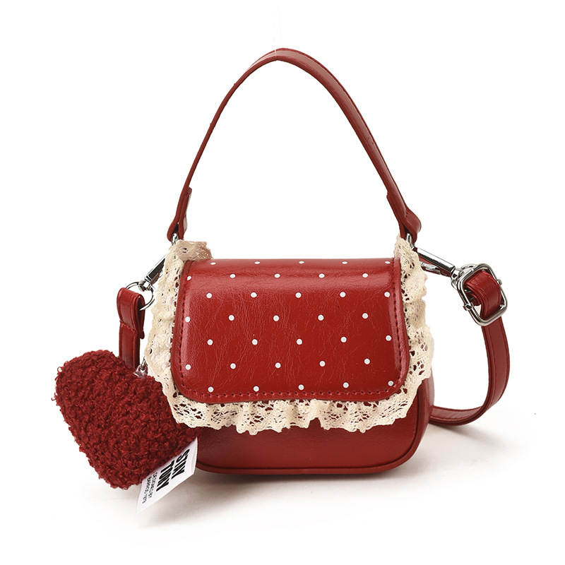 Nova mini torbica za ruževe s točkicama i čipkastom rubom, casual crossbody torba u korejskom stilu