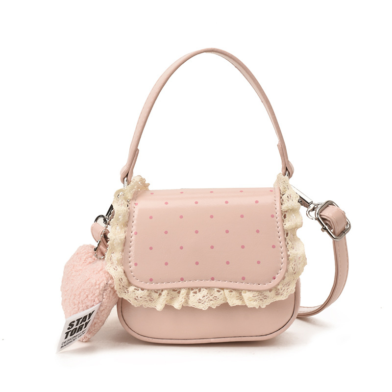 Nova mini torbica za ruževe s točkicama i čipkastom rubom, casual crossbody torba u korejskom stilu