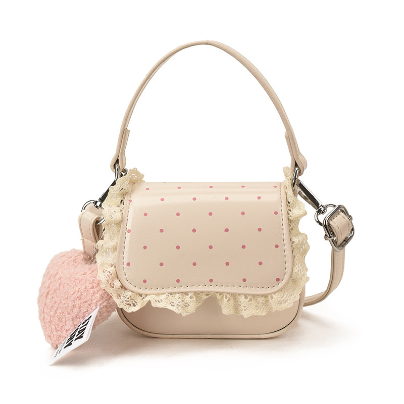 Nova mini torbica za ruževe s točkicama i čipkastom rubom, casual crossbody torba u korejskom stilu