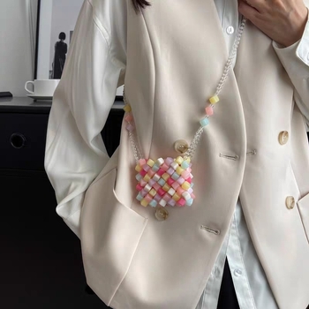 Prozirna ružičasta mini crossbody torbica s novčanikom