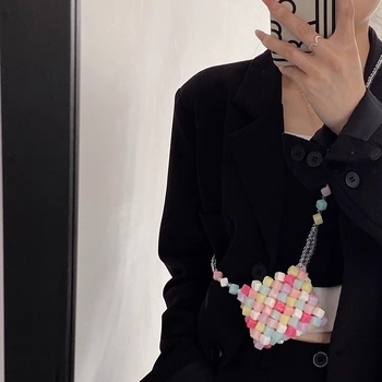 Prozirna ružičasta mini crossbody torbica s novčanikom