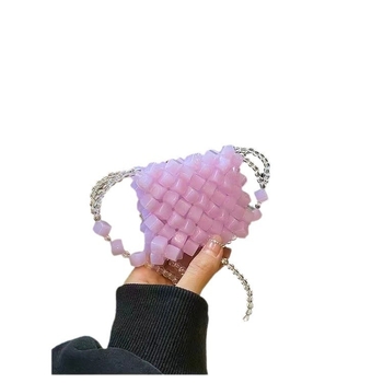 Prozirna ružičasta mini crossbody torbica s novčanikom
