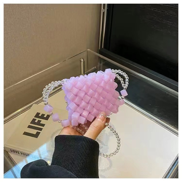 Prozirna ružičasta mini crossbody torbica s novčanikom