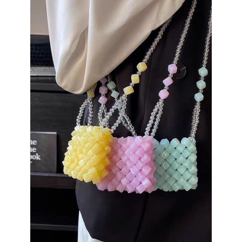 Prozirna ružičasta mini crossbody torbica s novčanikom