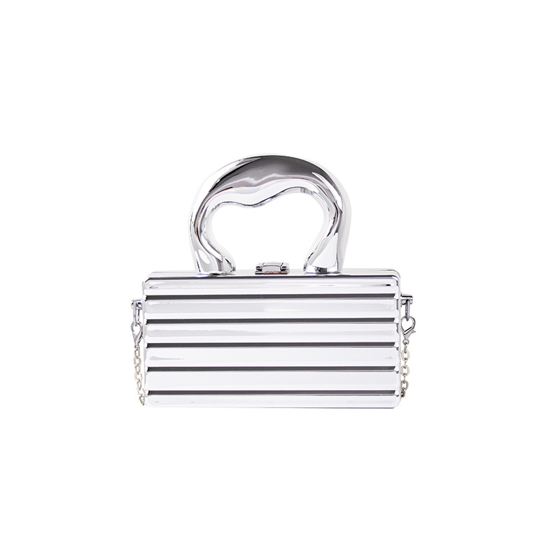 Ženska akrilna box torba s lancem, mini kvadratna crossbody torba, džep za telefon, proljetno izdanje 2024
