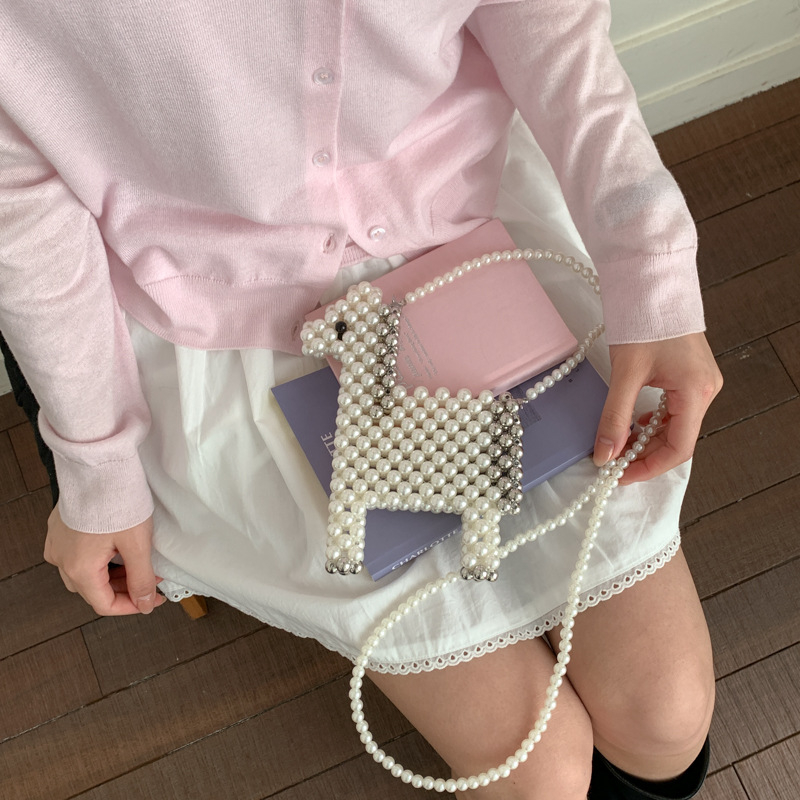 Torba za slušalice s perlama – motiv Godine konja, mini crossbody torbica za ruž, proljeće 2026