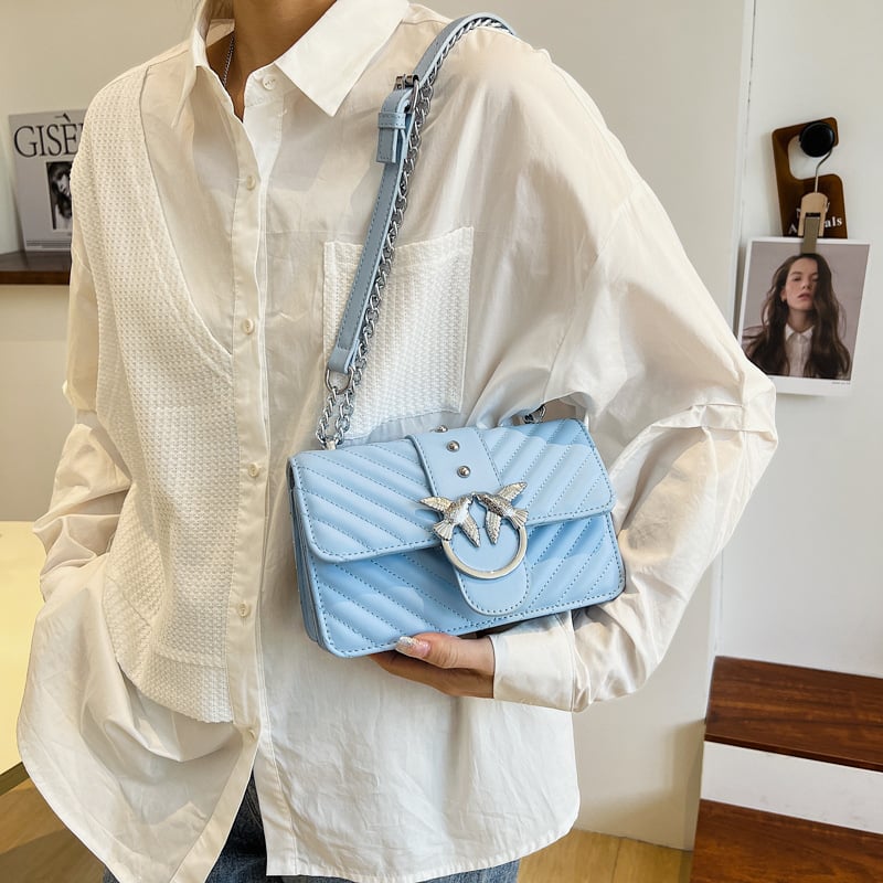 Ženska mala kvadratna torbica s lancem – crossbody torba za sve sezone, moderan visoki stil