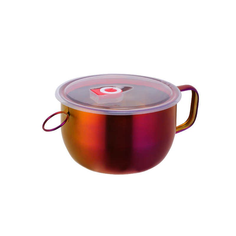 Bol de prânz izolat din oțel inoxidabil 304, capac mare, pentru ramen și gustări de noapte