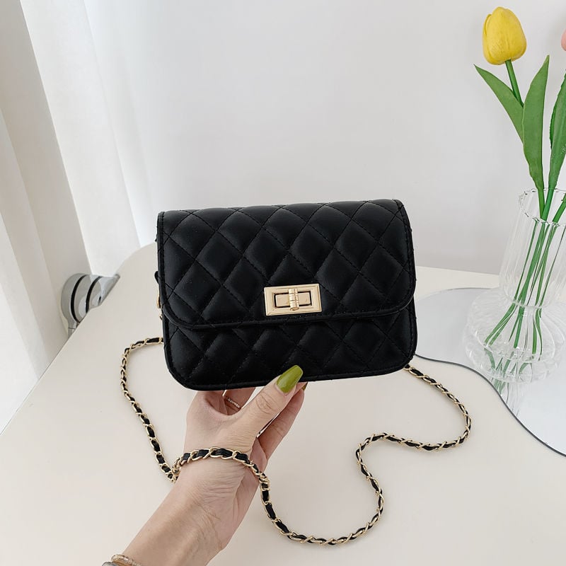 Mini crossbody torbica s dijamantnim šavom u Chanel stilu, ženska, korejski stil, ljeto 2026