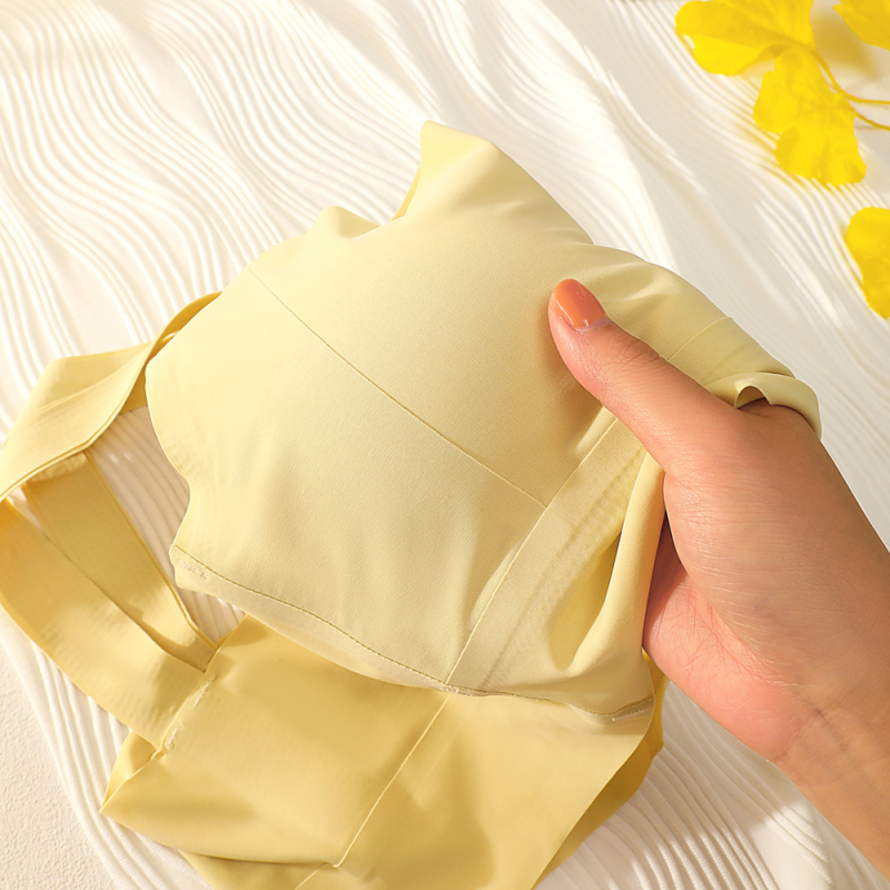 Tan bezšivni sportski grudnjak za male grudi, push-up, gornja potpora, anti-exposure, Ice Silk tkanina, udobna podstava