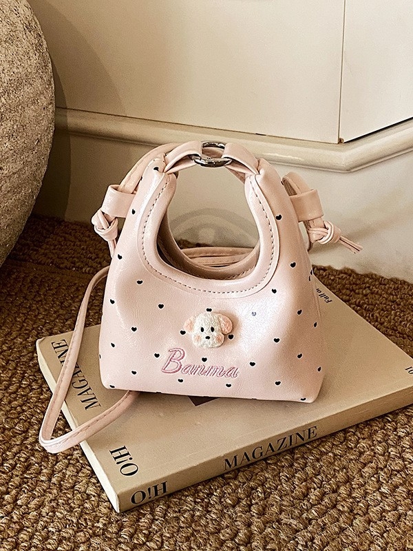 Ženska crossbody torba s točkicama, mini PU torbica s novčanikom i pretincem za ruž, slatka svakodnevna torba