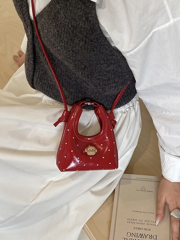 Ženska crossbody torba s točkicama, mini PU torbica s novčanikom i pretincem za ruž, slatka svakodnevna torba