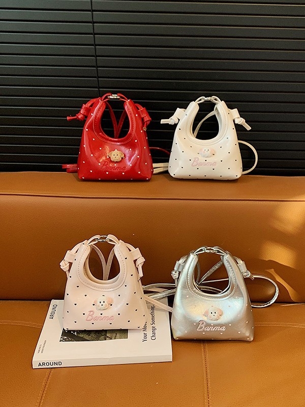 Ženska crossbody torba s točkicama, mini PU torbica s novčanikom i pretincem za ruž, slatka svakodnevna torba