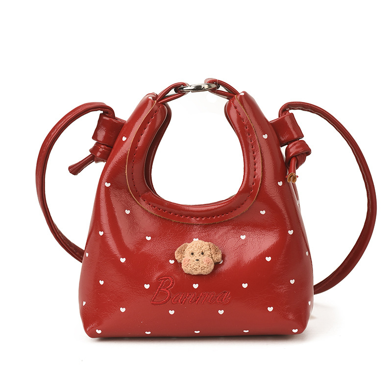 Ženska crossbody torba s točkicama, mini PU torbica s novčanikom i pretincem za ruž, slatka svakodnevna torba