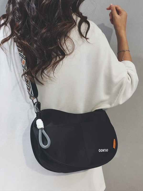 Ženska nylon torba sa širokim kaišem, japanskog stila, saddle tipa, za posao i svakodnevnu upotrebu, crossbody