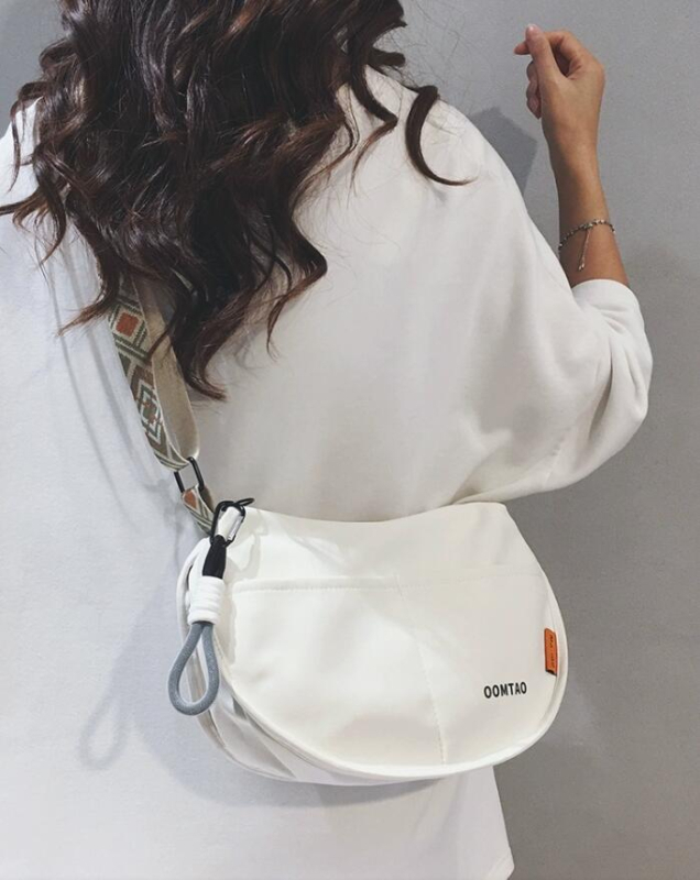 Ženska nylon torba sa širokim kaišem, japanskog stila, saddle tipa, za posao i svakodnevnu upotrebu, crossbody